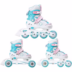 Roller en ligne LIA LED - RAVEN - Blanc - Mixte - Pointure ajustable - Roue avant LED