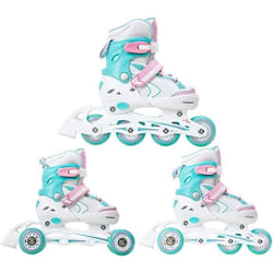 Roller en ligne LIA LED - RAVEN - Blanc - Mixte - Pointure ajustable - Roue avant LED