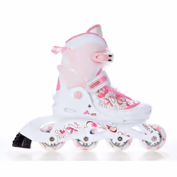 Roller Laguna transformable et ajustable RAVEN blanc/rose - Roller en ligne - Mixte - 3 ans et plus