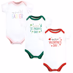 Hudson Baby 10112580_GIRLFIRSTVALENTINEEASTER_3-6M, Body, Femelle, 3-6 M, Bébé (0-2 ans)