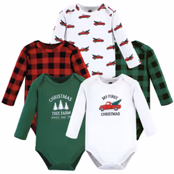 Hudson Baby 11115379_CHRISTMASTREE_9-12M, Body, Mâle, Manches longues, 9-12 M, Bébé (0-2 ans)