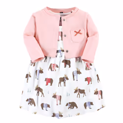 Hudson Baby 10115656_PINKMOOSEBEAR_6-9M, Bébé (0-2 ans), Femelle, 6-9 M