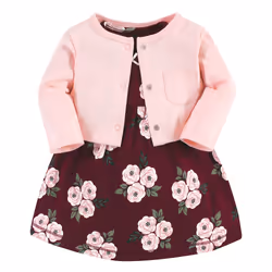 Hudson Baby 10119522_BURGUNDYFLORAL_0-3M, Bébé (0-2 ans), Femelle, 0-3 M