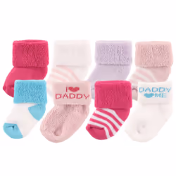 Luvable Friends 10728016_PinkDaddy, Bébé (0-2 ans), Femelle, 0-6 M, 8 paire(s)
