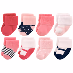 Luvable Friends 10728027_NavyMaryJane, Bébé (0-2 ans), Femelle, 0-6 M, 8 paire(s)