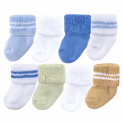 Luvable Friends 10728000_Blue_6-12, Bébé (0-2 ans), Mâle, 6-12 M, 8 paire(s)