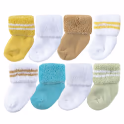 Luvable Friends 10728000_Yellow_6-12, Bébé (0-2 ans), Mâle, 6-12 M, 8 paire(s)