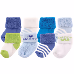 Luvable Friends 10728016_BlueDaddy_6-12, Bébé (0-2 ans), Mâle, 6-12 M, 8 paire(s)