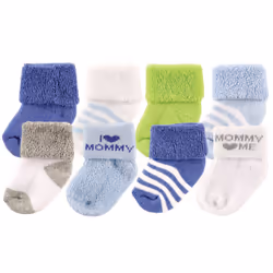 Luvable Friends 10728016_BlueMommy_6-12, Bébé (0-2 ans), Mâle, 6-12 M, 8 paire(s)