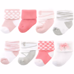 Luvable Friends 10728022_Ballet_6-12, Bébé (0-2 ans), Femelle, 6-12 M, 8 paire(s)