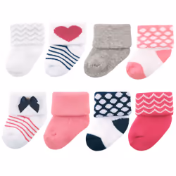 Luvable Friends 10728023_DarkPink_6-12, Bébé (0-2 ans), Femelle, 6-12 M, 8 paire(s)