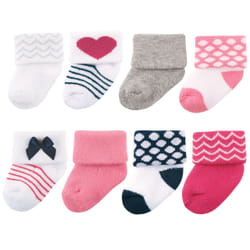 Luvable Friends 10728023_DarkPink_6-12 Femelle 8 paire(s)
