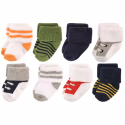 Luvable Friends 10728025_Athletic_6-12, Bébé (0-2 ans), Mâle, 6-12 M, 8 paire(s)