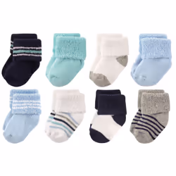Luvable Friends 10728047_Mint_0-6, Bébé (0-2 ans), Mâle, 0-6 M, 8 paire(s)