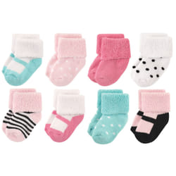 Luvable Friends 10728051_MintPink_6-12 Femelle 8 paire(s)