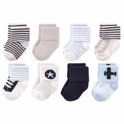 Luvable Friends 10728055_Airplane_0-6, Bébé (0-2 ans), Mâle, 0-6 M, 8 paire(s)