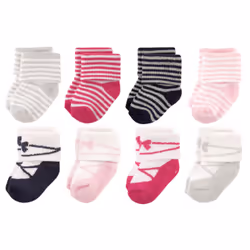 Luvable Friends 10728063_Stripe_0-6, Bébé (0-2 ans), Femelle, 0-6 M, 8 paire(s)