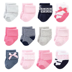 Luvable Friends 10728170_PINKSCROLL_6-12M chaussette Femelle