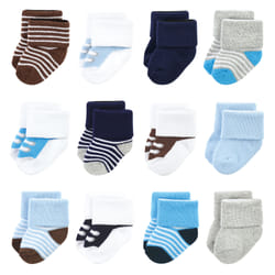 Luvable Friends 10728178_BLUENAVYSNEAKERS_6-12M chaussette Mâle