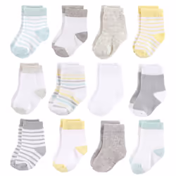 Hudson Baby 10754046_Stripe_12-24, Bébé (0-2 ans), Mâle, 12-24 M, 12 paire(s)
