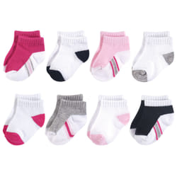 Hudson Baby 10754127_PinkBlack_6-12 Femelle 8 paire(s)