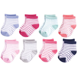 Hudson Baby 10754130_GirlStripes_0-6 Femelle 8 paire(s)