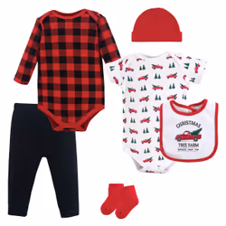 Hudson Baby 11155565_XmasTree_3-6, Mâle, Bébé (0-2 ans), 3-6 M, 6 pièce(s)