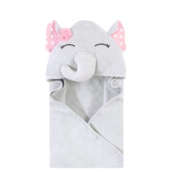 Hudson Baby 10357985_WHITEDOTSPRETTYELEPHANT_ONESIZE serviette pour bébé Coton