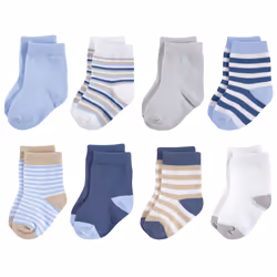 Touched By Nature 10766403_TanBlue_12-24, Bébé (0-2 ans), Mâle, 12-24 M, 8 paire(s)