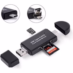 Lecteur Enregistreur de Carte SD - ViewTek - RD320 - USB Micro USB USB-C - OTG - Noir