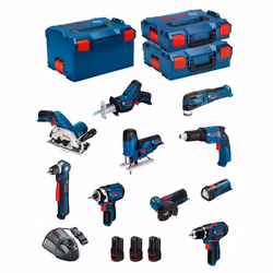 BOSCH Kit 12V BMK10-28AD3(GSR12V-15+GDR12V-105+GKS12V-26+GWS12V-76+GST12V-70+GOP12V-28+GSA12V-14+GWB 12V-10+GLI12V-80+GTB12V- ...