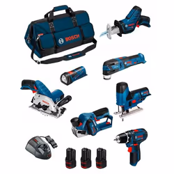 BOSCH Kit BMKB7-28FD3 (GSR 12V-15+GKS 12V-26+GST 12V-70+GOP 12V-28+GSA 12V-14+GLI 12V-80+GHO 12V-20 + 3x20Ah +GAL1230CV +HDBA ...