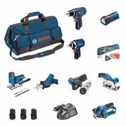 BOSCH Kit BMKB9-28DD3 (GSR12V-15+GDR12V-105+GKS12V-26+GWS12V-76+GST12V-70+GOP12V-28+GSA12V-14+GLI12V-80+GHO12V-20+3x20Ah)