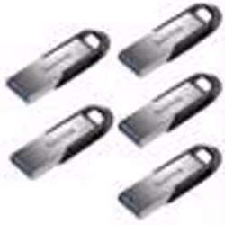 5pcs SanDisk Ultra Flair 128 Go Clé USB 3.0 dotée dun corps épuré en métal 150 Mo/s - Noire