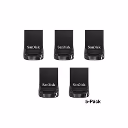 Lot de 5 SanDisk 128 Go Ultra Fit USB 3.2 Clé USB des vitesses allant jusquà 400 Mo/s