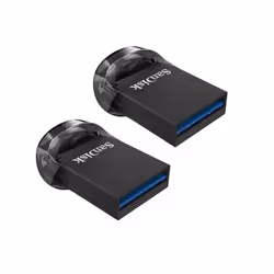 Lot de 2 SanDisk 256 Go Ultra Fit USB 3.2 Clé USB des vitesses allant jusquà 400 Mo/s