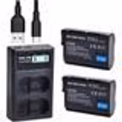 QUMOX EN-EL15 /EL15a/EL15b/EL15c Batterie de Rechange (2 Pcs) et Chargeur Double pour Nikon Z6 Z7 Z8 D750 D850 D7000 D7100 D7 ...