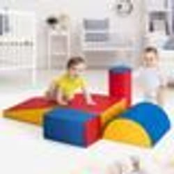 COSYWAY 5Pièces Modules de Motricité en Mousse Grands XL Blocs de Construction sur Logiciel avec Housse pour Enfant 9 mois à 3 ans
