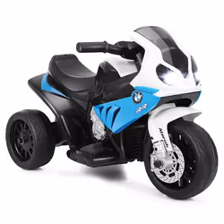COSTWAY BMW Moto Electrique pour Enfants 6V/4Ah3 Km/h avec Phare Musiques 3 Roues 15-3 Ans Bleu