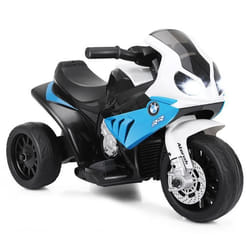 COSTWAY BMW Moto Electrique pour Enfants 6V/4Ah3 Km/h avec Phare Musiques 3 Roues 15-3 Ans Bleu