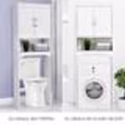 COSTWAY Meuble WC Dessus de Toilettes avec 3 Étagères pour Rangement Salle de Bain Blanc Moderne 63 x 23 x 168 CM Blanc