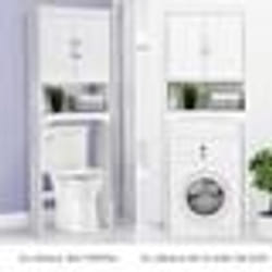 COSTWAY Meuble WC Dessus de Toilettes avec 3 Étagères pour Rangement Salle de Bain Blanc Moderne 63 x 23 x 168 CM Blanc