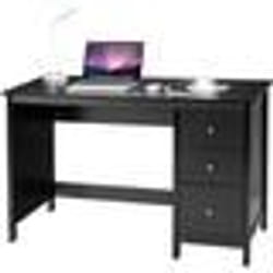 COSTWAY Bureau imformatique Table dOrdinateur 120 x 50 x75 cm Spacieux avec 3 Tiroirs Style Moderne Coloris Noir