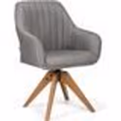 COSTWAY Fauteuil de Salon avec Pieds Antidérapants en Bois Lin Respirant et Accoudoirs Pivotant à 360° Charge Max 150KG Gris