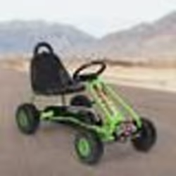 COSTWAY Kart à Pédales Vélo et Véhicule pour Enfants Siège Réglable avec Frein à Main Extérieur Garçons et Filles 3-6 Ans Ver ...