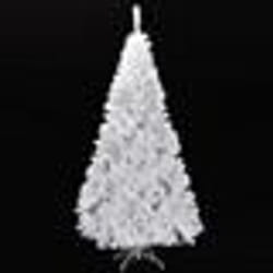COSTWAY Sapin de Noël Artificiel 240 cm Aiguilles en PVC Arbre en Epicéa avec Support en Métal pour Maison Magasins Hôtels Blanc
