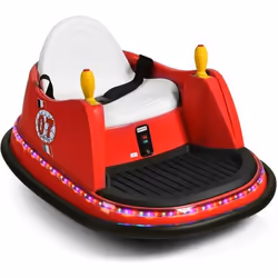 COSTWAY Auto Tamponneuse Électrique 360° 6V/4.5Ah pour Enfants 2-5 Ans Télécommande 24 G2 Moteurs Effet Sonore et Lumineux Ro ...