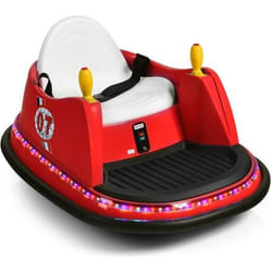 COSTWAY Auto Tamponneuse Électrique 360° 6V/4.5Ah pour Enfants 2-5 Ans Télécommande 24 G2 Moteurs Effet Sonore et Lumineux Rouge