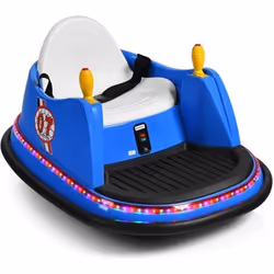 COSTWAY Auto Tamponneuse Électrique 360° 6V/4.5Ah pour Enfants 2-5 Ans Télécommande 24 G2 Moteurs Effet Sonore et Lumineux Bl ...
