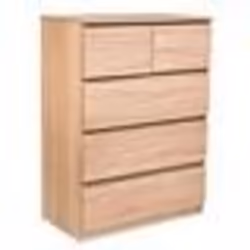 COSTWAY Commode à 5 Tiroirs de Style Moderne L 75 x P 42 x H 104 cm pour Chambre à Coucher Salon Couloir Marron